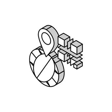 Bar code worldwide location isometric icon vector illustration Illustrazione stock