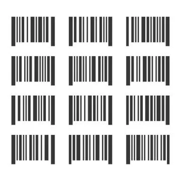 Bar Codes Set on White Background. Vector イラスト素材
