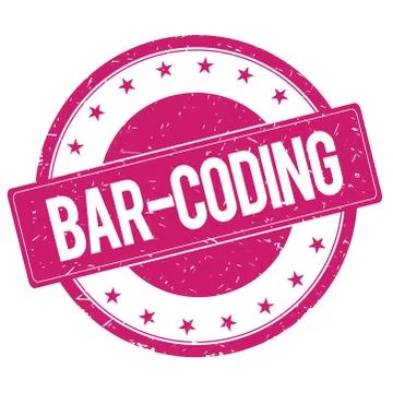BAR-CODING stamp sign magenta pink Illustrazione stock