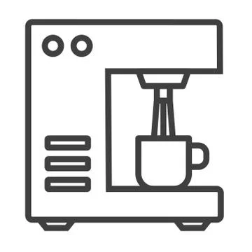 Bar coffee machine icon. Outline bar coffee machine vector icon for web design. Stock Illustration