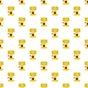 Bar coffee machine pattern seamless vector Stock Illustration