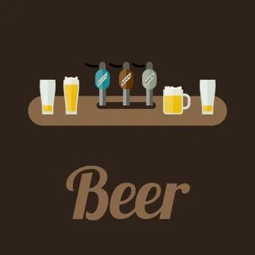 Bar counter with beer Stock Illustration