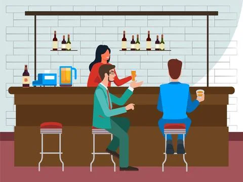 Bar Counter Concept Illustration Stock Illustration