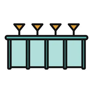 Bar counter having martini glasses for cocktails Stock Illustration