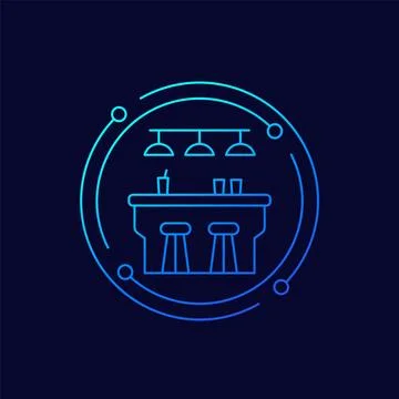 Bar counter icon, linear design Stock Illustration