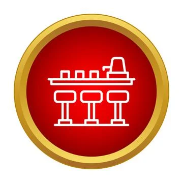 Bar counter icon representing drinks and nightlife Illustrazione stock