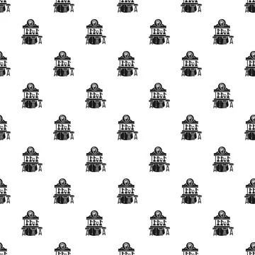 Bar counter icons seamless pattern with drinks Stockillustratie