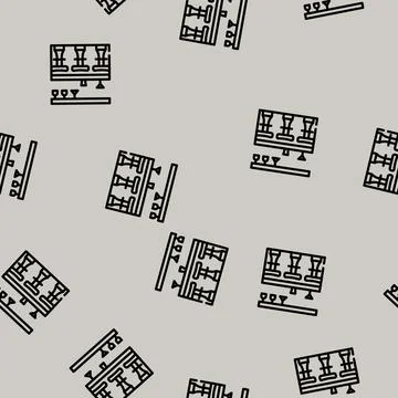 Bar counter line vector seamless pattern flat Stock Illustration