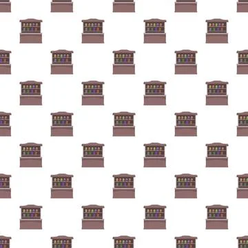 Bar counter pattern featuring drinks in cartoon style Illustrazione stock