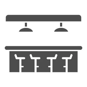 Bar counter solid icon, Bartenders Day concept, interior of bar or pub sign on Stockillustratie