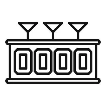 Bar counter table icon outline vector. Cafe pub Illustrazione stock