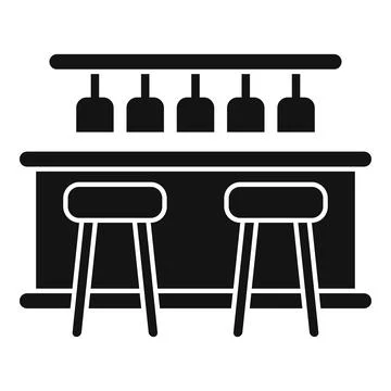 Bar counter table icon simple vector. Cafe pub Illustrazione stock