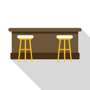 Bar counter with two stools showing relaxing atmosphere Illustrazione stock