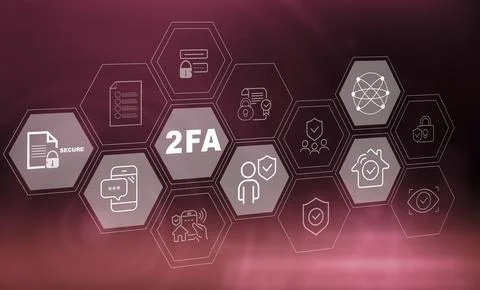 Bar Cybersecurity privacy protect data. 2FA internet network security technol Stock Photos