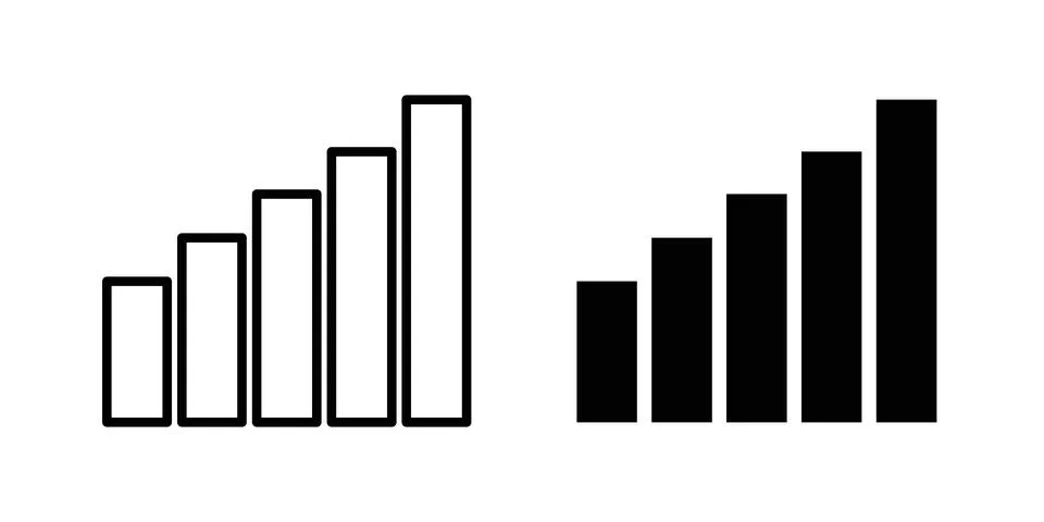 Bar diagram icon set. Vector EPS 10 Illustrazione stock