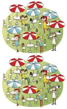 Bar Differences Visual Game Stock Illustration