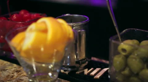 Bar Drink Garnishes Video stock 49430499