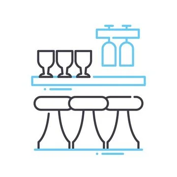 Bar drinking line icon, outline symbol, vector illustration, concept sign Illustrazione stock