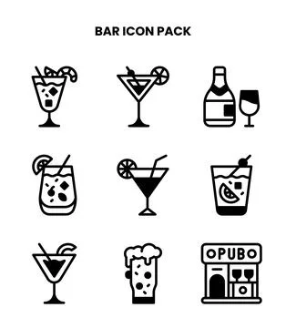 Bar DuoTone Design Icons Pack Illustrazione stock