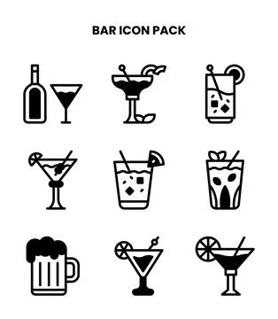 Bar DuoTone Icons Pack Stock Illustration