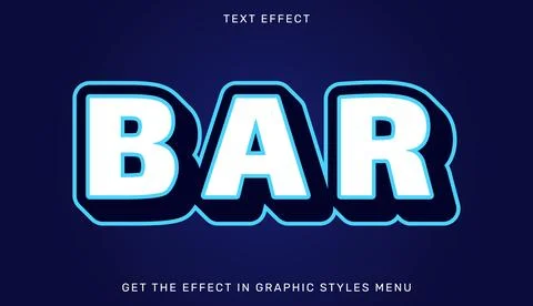 Bar editable text effect in 3d style Stock Illustration