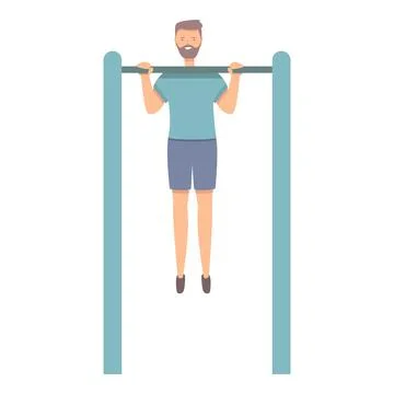 Bar exercise icon cartoon vector. Street workout Illustrazione stock