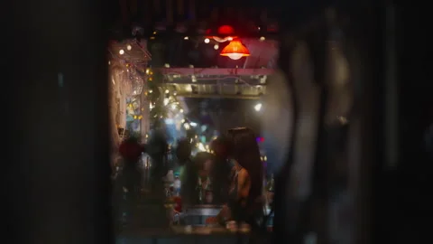Bar Female Staff Back View Through Window in Koh Chang Stock Footage 337532979