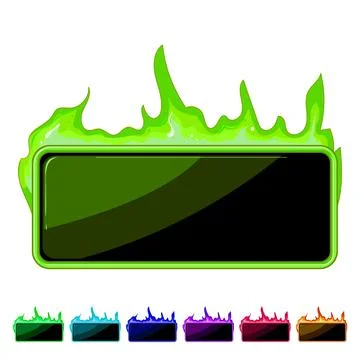 Bar fire game button cartoon vector graphic イラスト素材