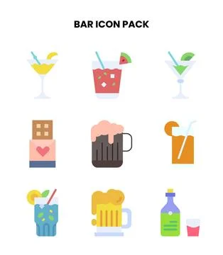 Bar Flat Graphics Icons Pack Stock Illustration