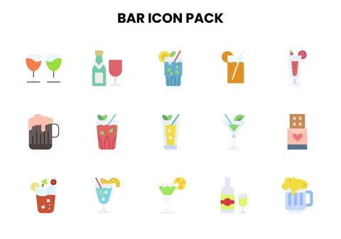 Bar Flat Graphics Icons Pack Stock Illustration