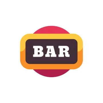 Bar flat icon. Slot machine symbol Illustrazione stock