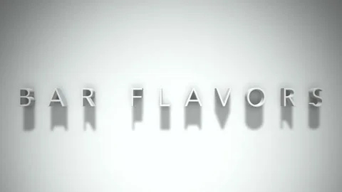 Bar flavors 3D title animation with shadows on a white background Stock Footage 297099032