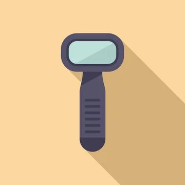 Bar glass scanner icon flat vector. Sign label cellular 스톡 일러스트