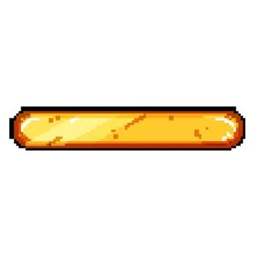 Bar gold game button pixel art vector illustration Stock Illustration