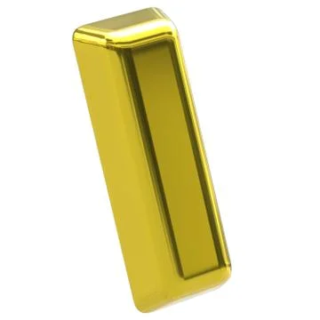 A bar of gold on a white background. Isolate. Stock Illustration