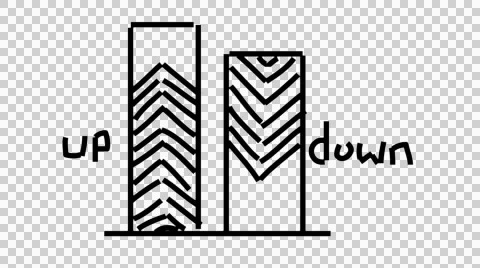 Bar Graph up and down line drawing illustration animation with transparent Stock Footage 43643926