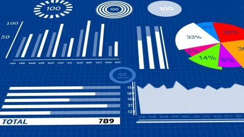 Bar graph and graph chart  business/finance success presentations Stock Illustration