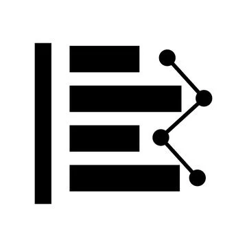 Bar graph and line chart silhouette icon. Statistics. Vector. Illustrazione stock