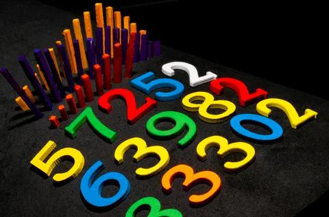 Bar graph and numbers Stock Photos
