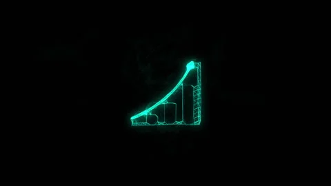 Bar graph animated icon with plexus effect. Connected lines with dots. Lines Stock-Footage 169302627