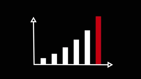 Bar graph animation. Bar chart with black background. Company, investment Stock Footage 169957018