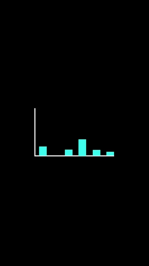 Bar graph animation on black background. Bar graph cyan financial data visu.. Stock Footage 346053133