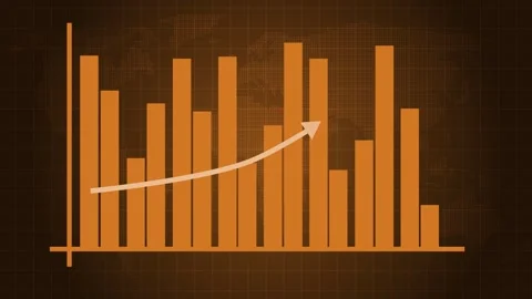 Bar Graph Animation Indicating Financial Success, Business Bar Chart with U.. Video stock 310198046