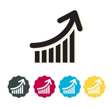 Bar Graph with Arrow Going Up - Stock Icon Stock Illustration