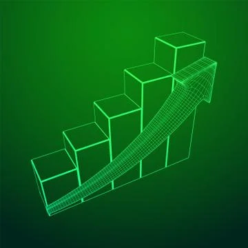 Bar graph with arrow grow, chart, business concept. Stock Illustration