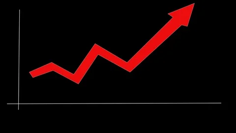Bar graph with arrows axis. Grow, chart, statistic, business concept. Video stock 79859359