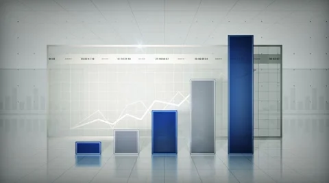 Bar Graph Blue Stock Footage 43968100