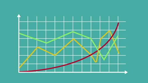 Bar Graph Chart With Arrows Axis 2d Animation with Alpha Matte Stock Footage 336293350