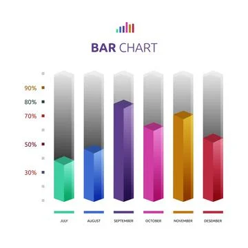 Bar Graph Chart Business Statistic Data Infographic Template Stock Illustration