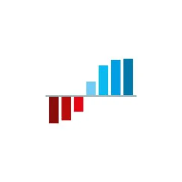 Bar graph chart icon. Vector illustration, flat design. Illustrazione stock